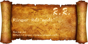 Ringer Rómeó névjegykártya